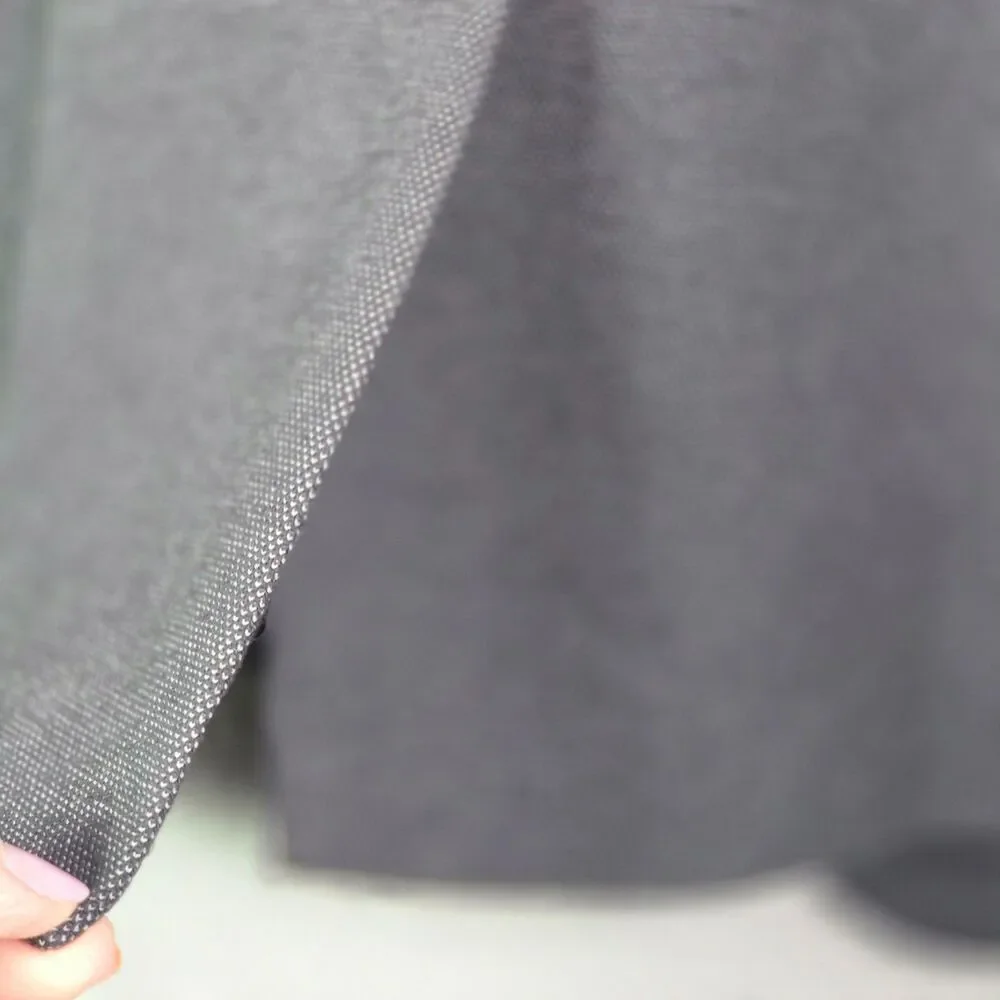 Ann Taylor Textured Blazer Gray 4 Zipper Pocket Stretch Minimalist Workwear